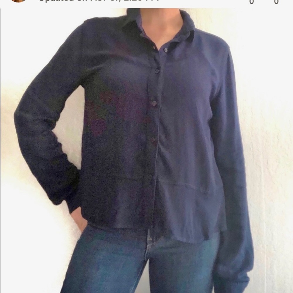 Anthro’s Cloth & Stone Peplum Button Front Top